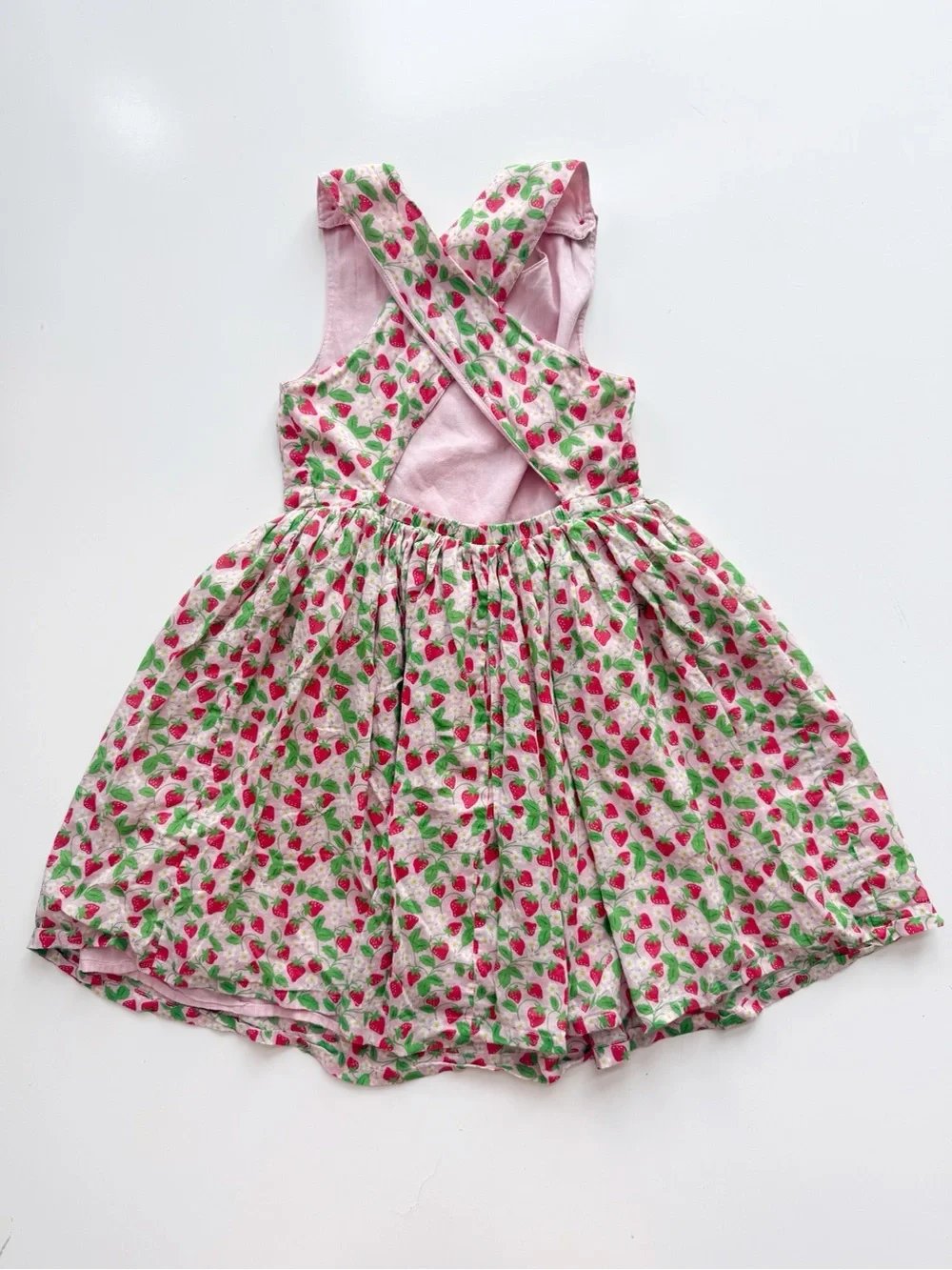 Mini Boden Strawberry Pinafore Dress size 8/9